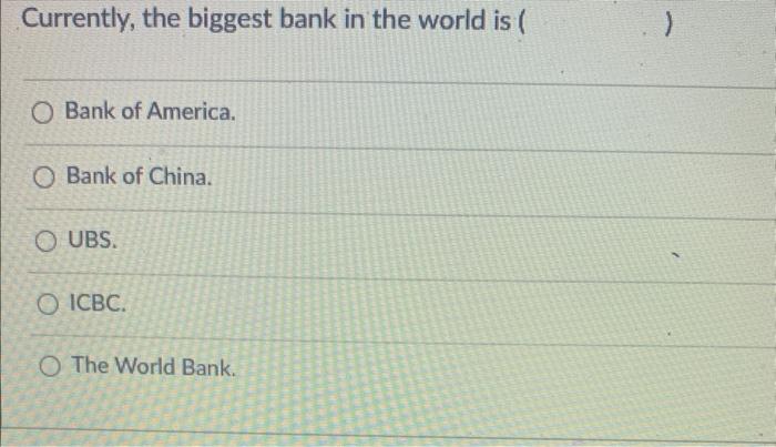 is bank of america the biggest bank in the world