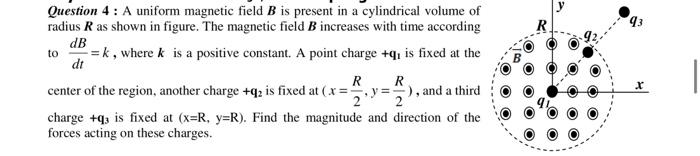 Solved R 93 to Question 4 : A uniform magnetic field B is | Chegg.com