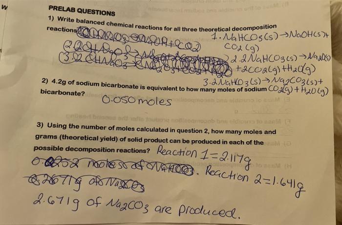 Decomposition of Sodium Bicarbonate - Balanced Equation