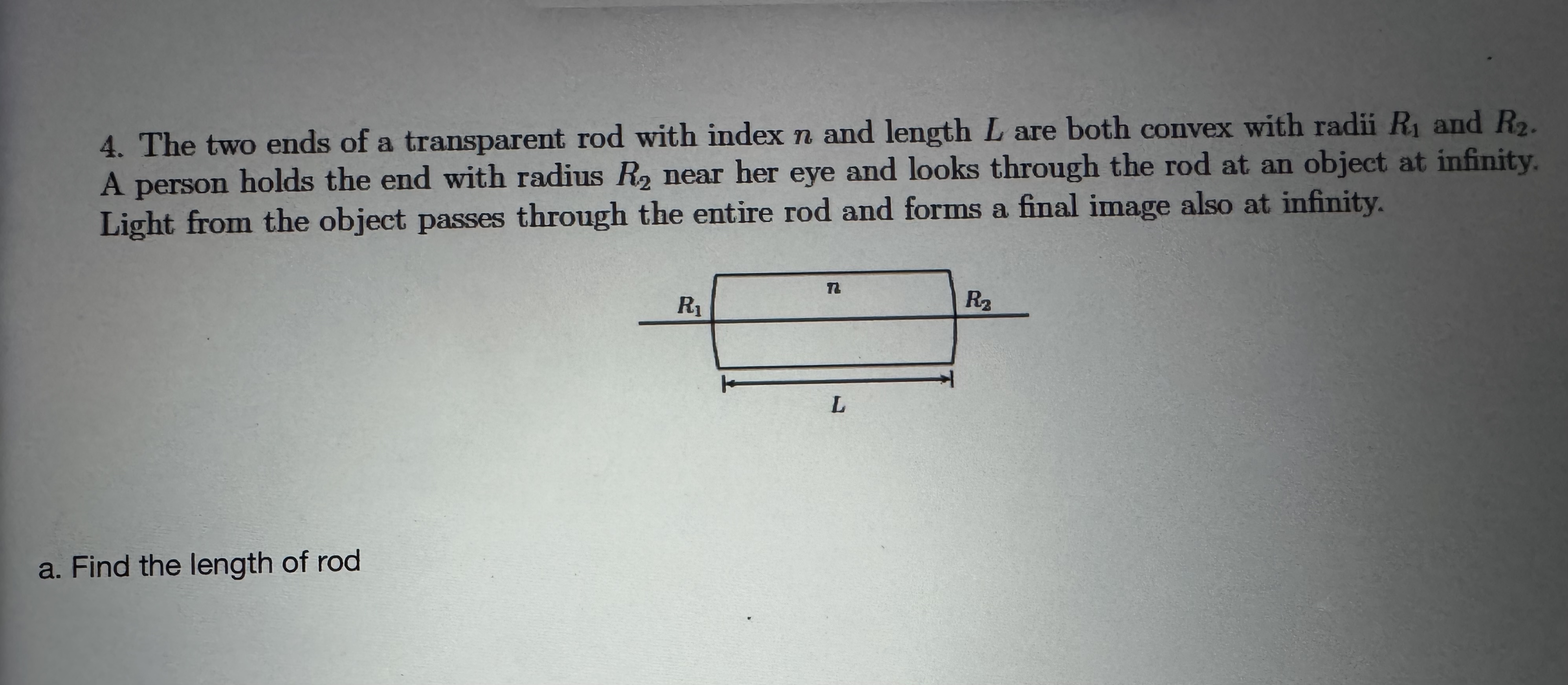 Solved The two ends of a transparent rod with index n ﻿and | Chegg.com