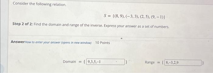 Solved Consider The Following Relation. S = {(8,9), (-3,3), | Chegg.com