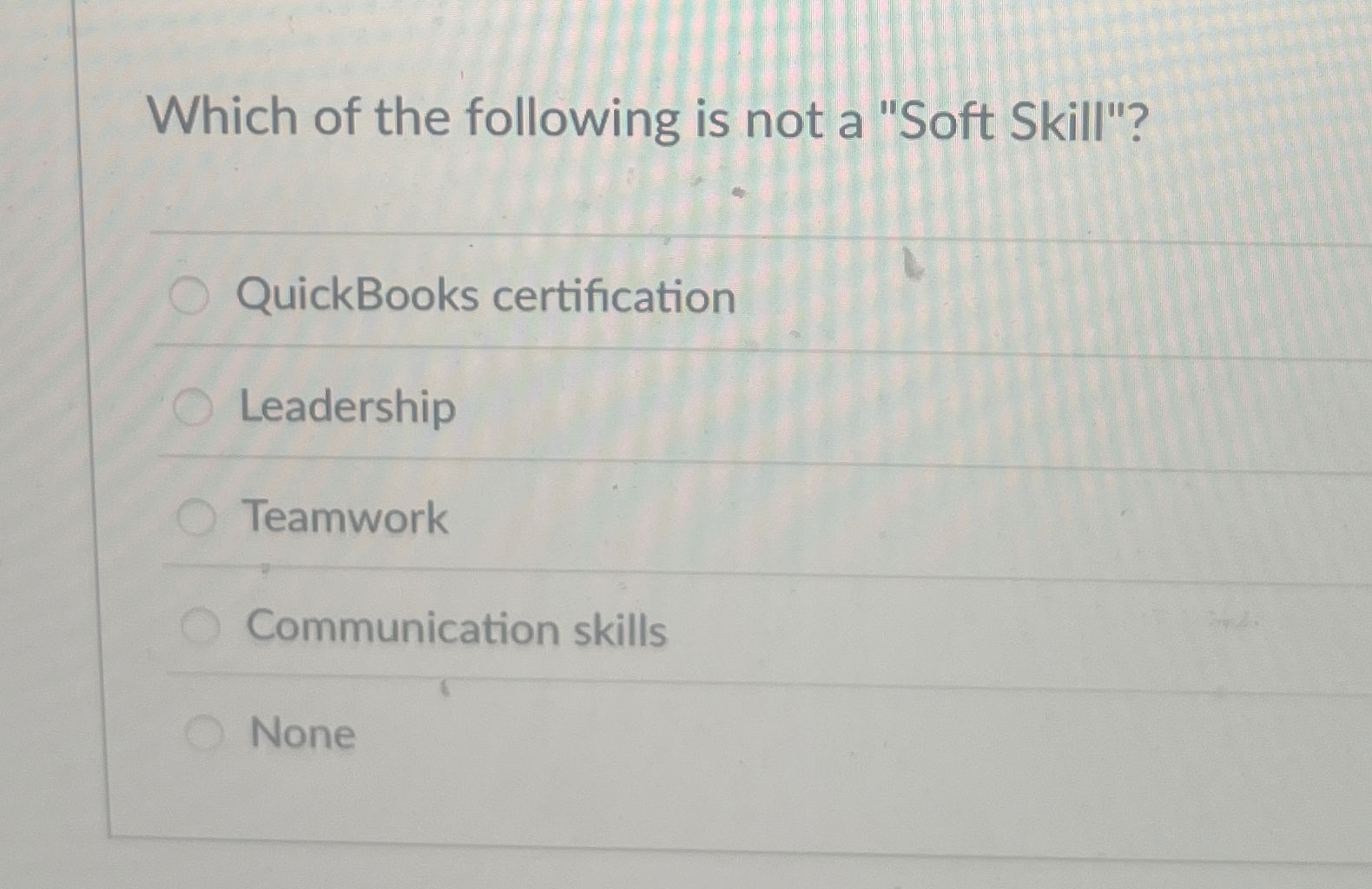 Solved Which of the following is not a "Soft | Chegg.com