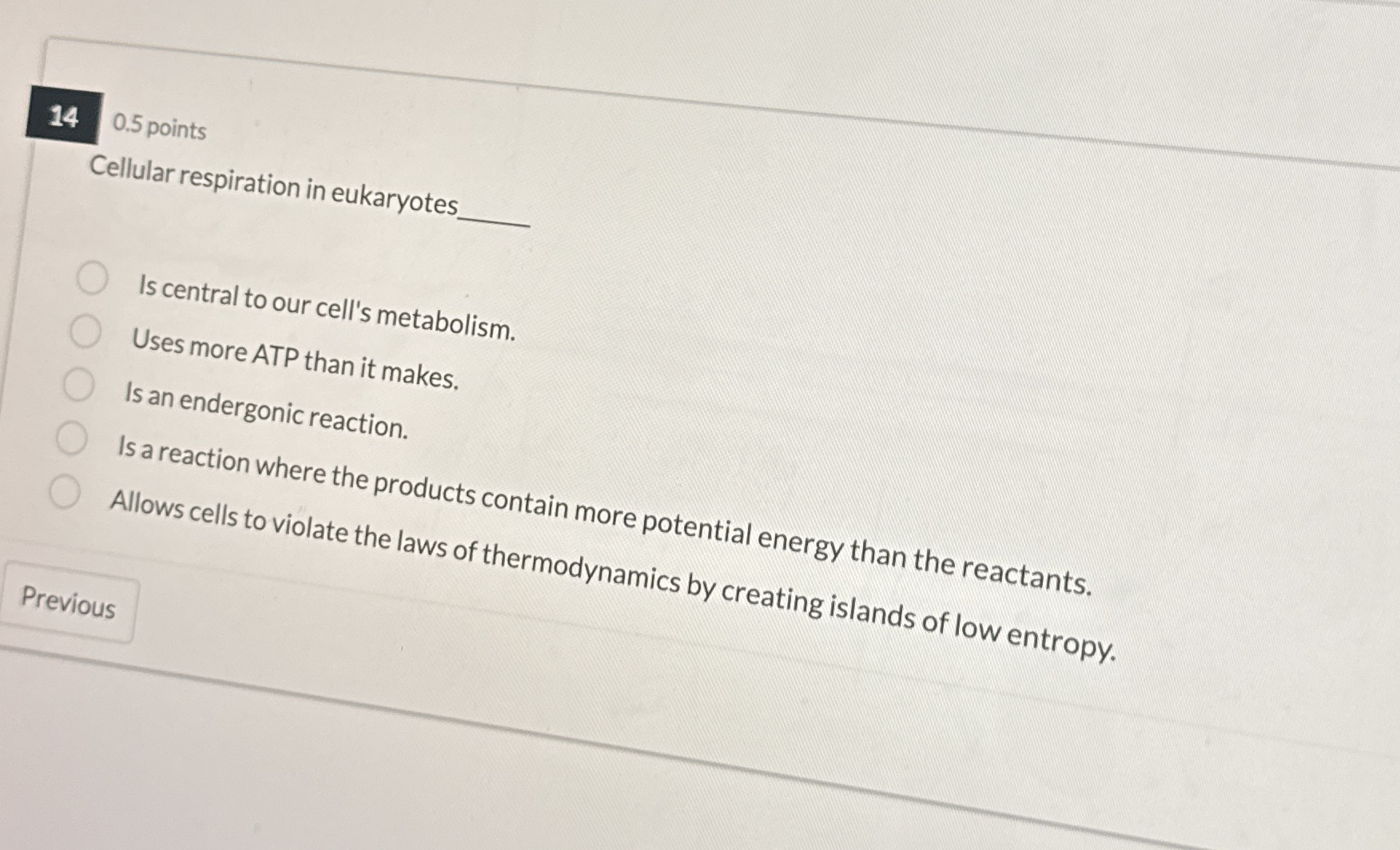 Solved 140.5 ﻿pointsCellular respiration in eukaryotesIs | Chegg.com