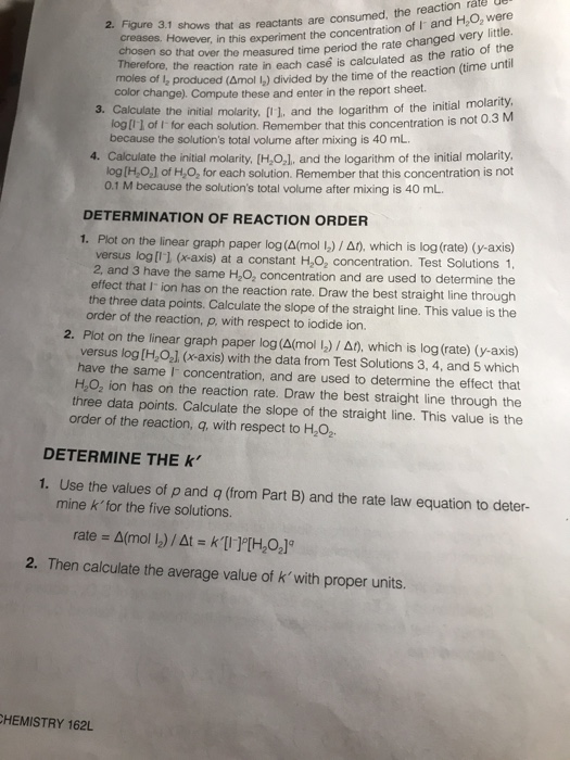 homework 3 rate law 1 determination of a rate law