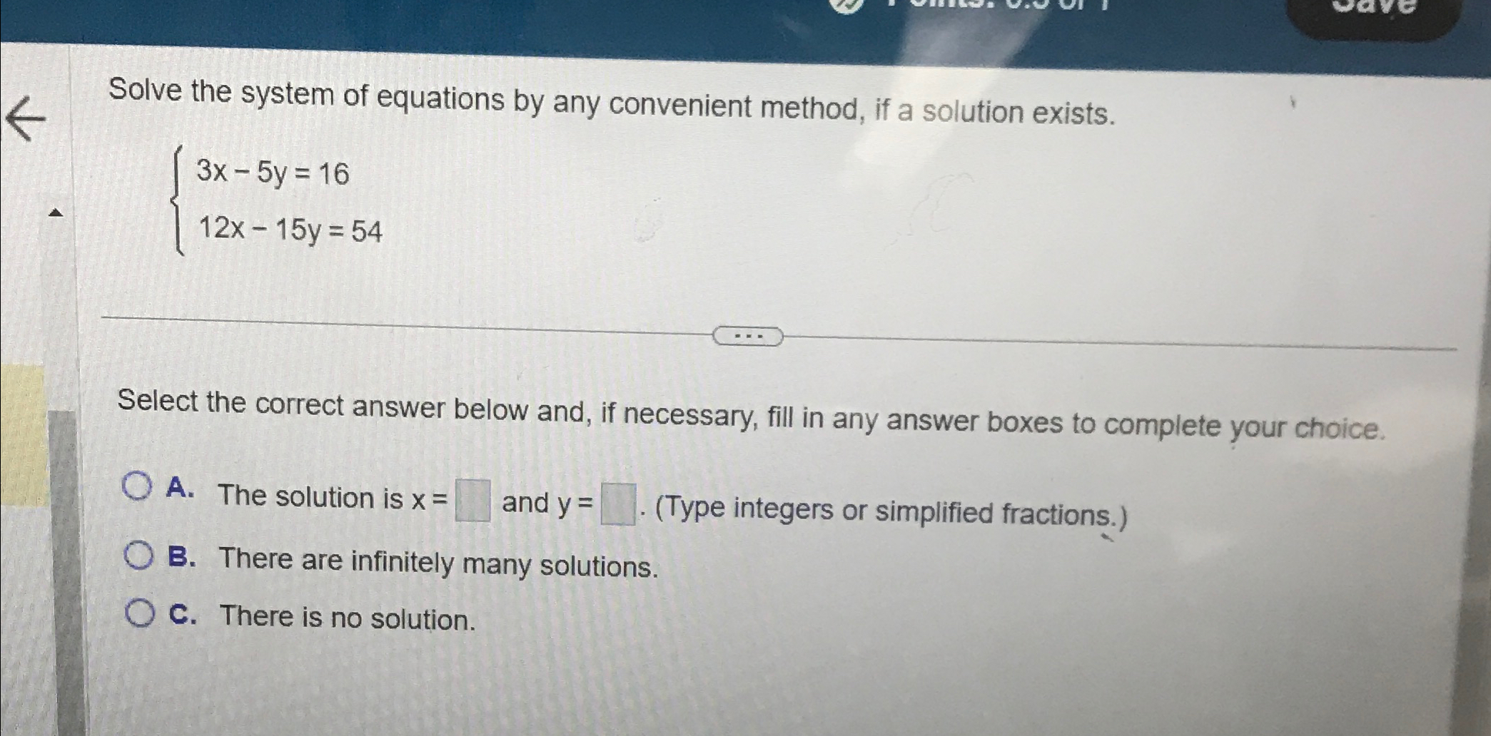 Solved Solve the system of equations by any convenient | Chegg.com