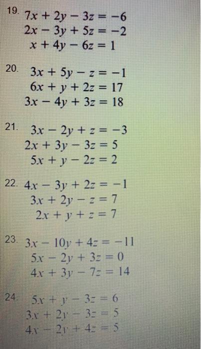 Solved I Have To Use The Gaussian Elimination Method To Chegg Com