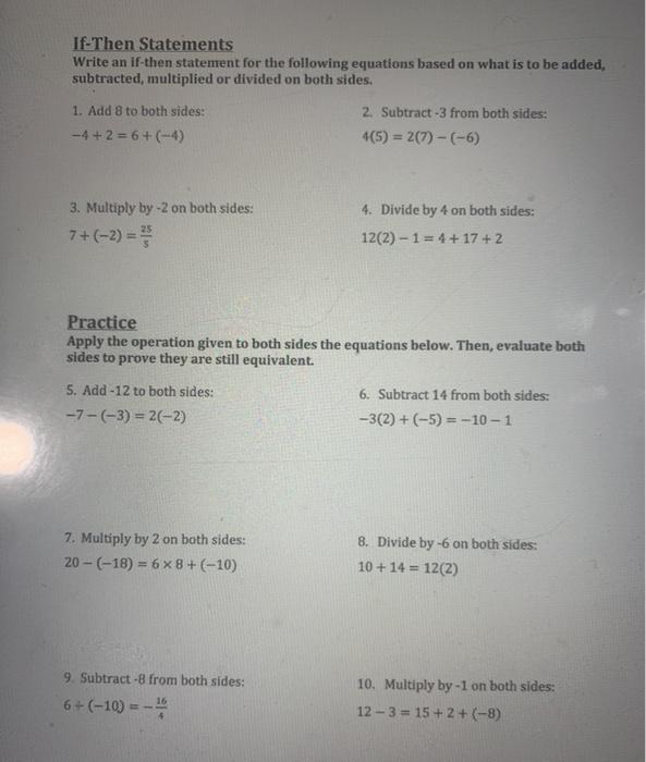 Solved If-Then Statements Write an if-then statement for the | Chegg.com