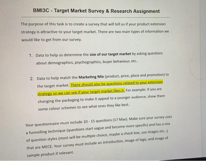 questionnaire format for market research