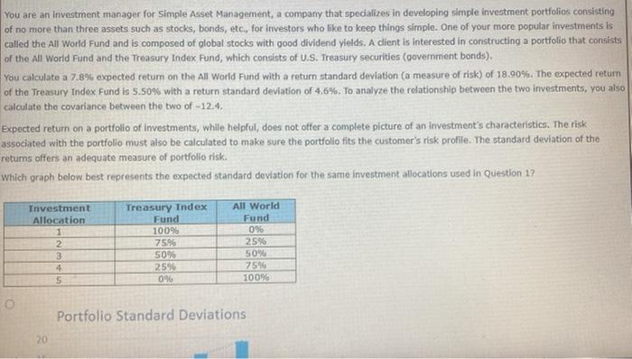 Solved You are an investment manager for Simple Asset | Chegg.com