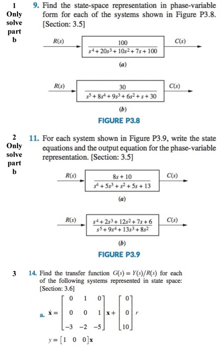 Solved 9 Find The State Space Representation In Phase Va Chegg Com