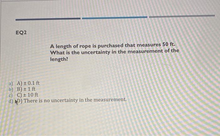 Solved EQ2 A length of rope is purchased that measures 50 | Chegg.com