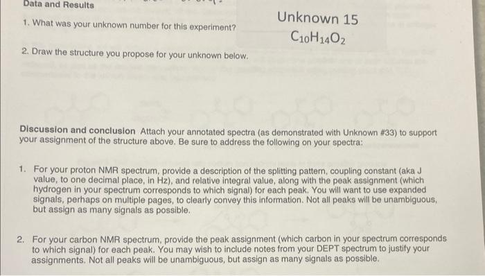 The formula for this problem is C10H14O2 please label | Chegg.com