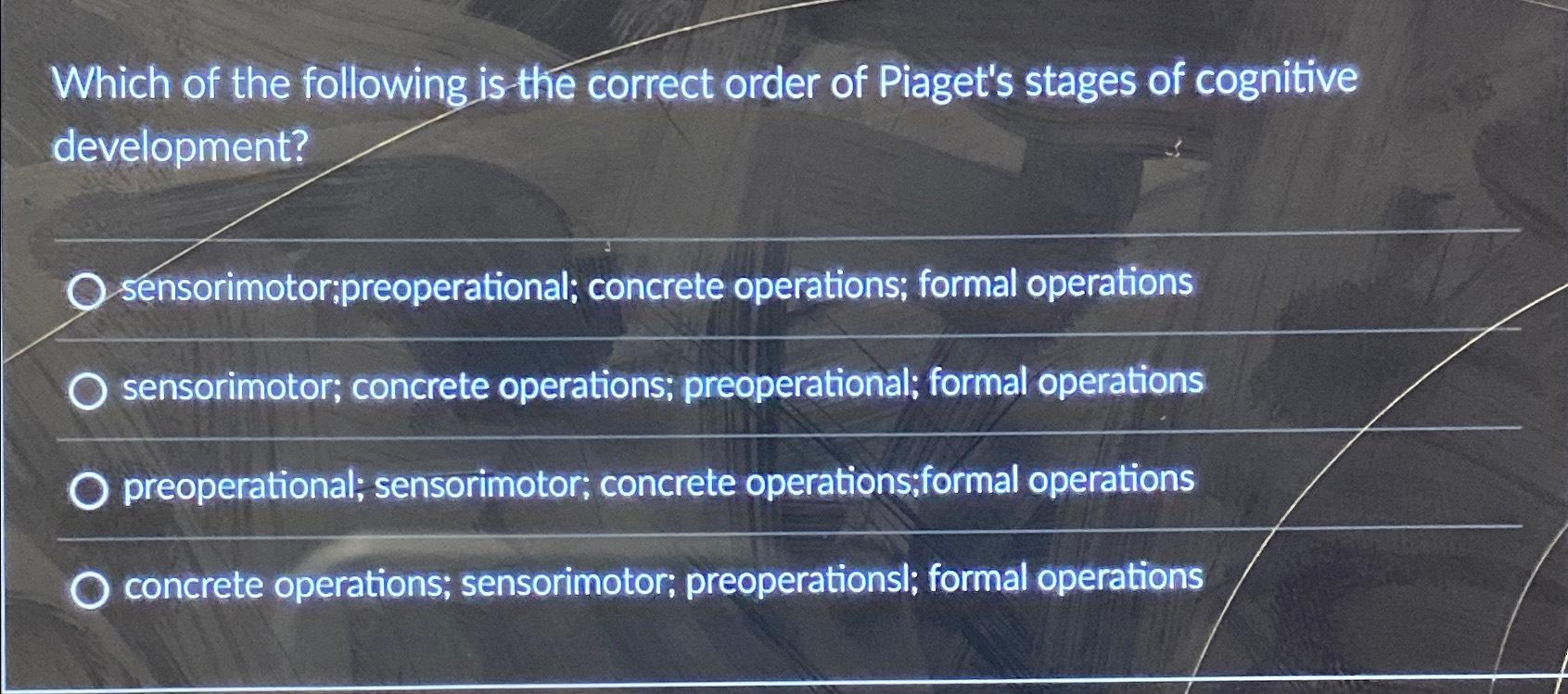 Solved Which of the following is the correct order of Chegg