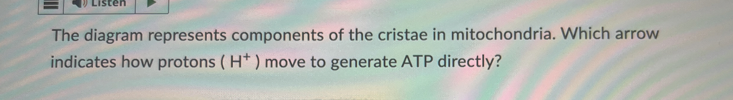 Solved The diagram represents components of the cristae in | Chegg.com