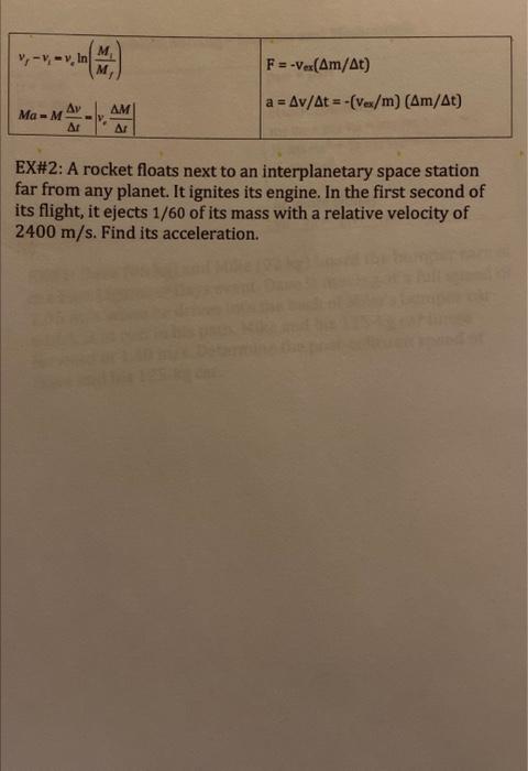 Solved EX#2: A rocket floats next to an interplanetary space | Chegg.com