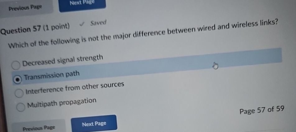 Solved Question 57 (1 ﻿point) ﻿SavedWhich of the following | Chegg.com