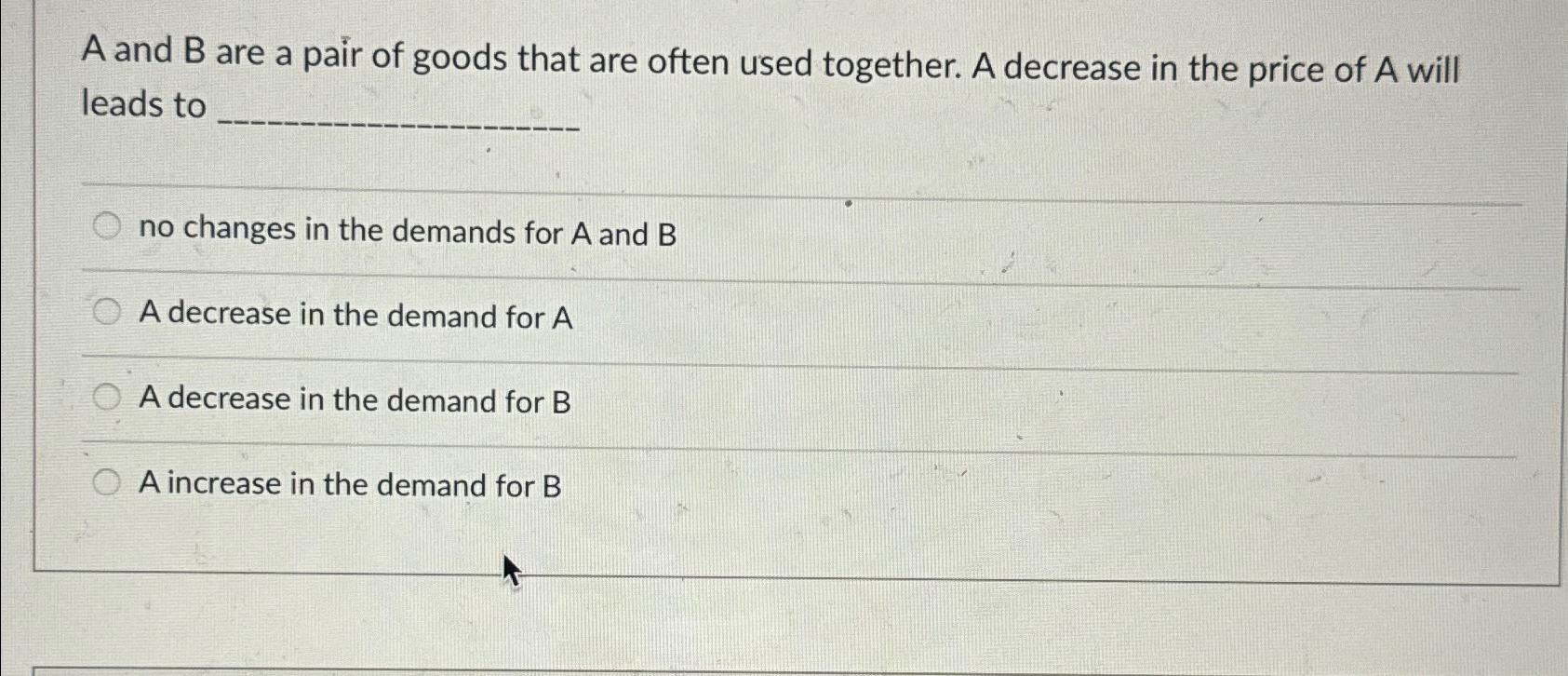 Solved A and B are a pair of goods that are often used | Chegg.com