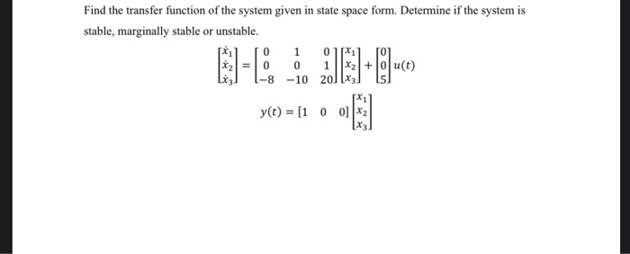 Solved Find the transfer function of the system given in | Chegg.com