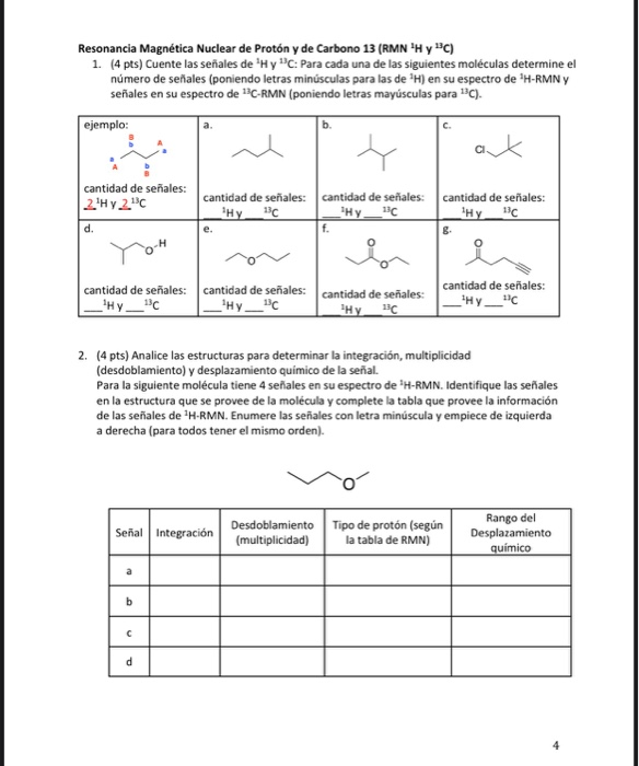 Ejercicios De Espectros De Moléculas Orgánicas | Chegg.com