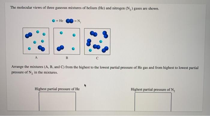 Solved The Molecular Views Of Three Gaseous Mixtures Of