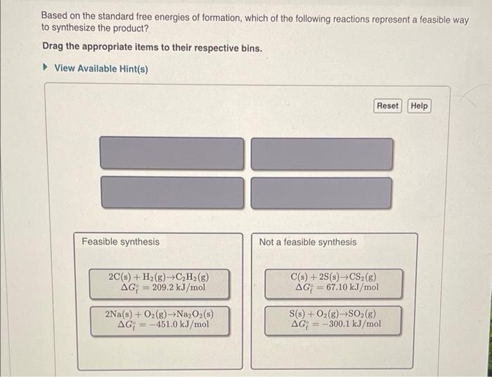 Solved Based on the standard free energies of formation, | Chegg.com