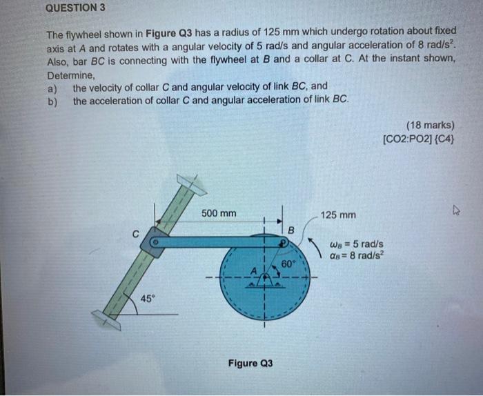 Solved QUESTION 3 The flywheel shown in Figure Q3 has a | Chegg.com