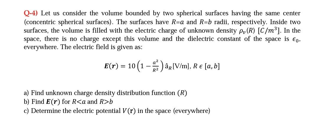 Q-3) Consider a static electric field intensity | Chegg.com