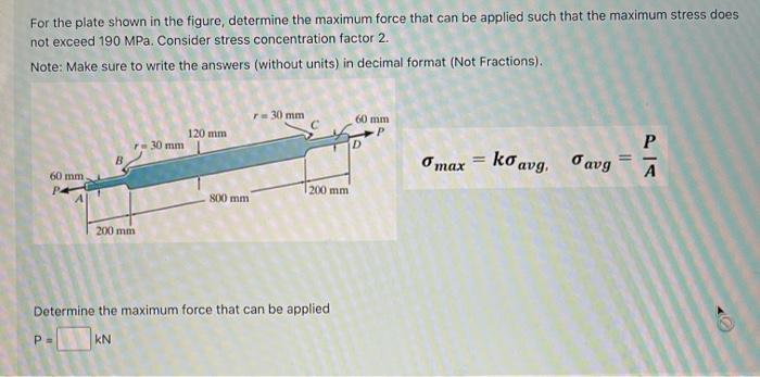 Solved For the plate shown in the figure, determine the | Chegg.com