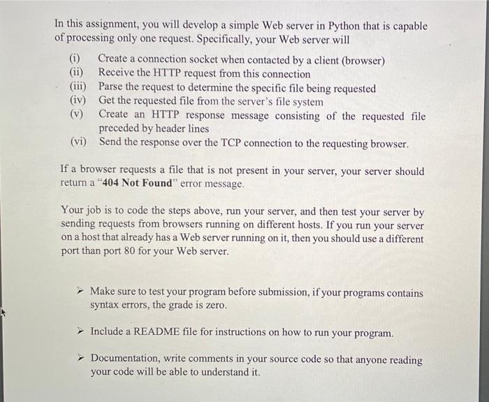 Solved In this assignment, you will develop a simple Web | Chegg.com