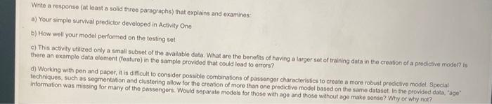 Solved Key 0 = No. 1 = Yes 1 = ist, 2 = 2nd, 3 = 3rd | Chegg.com