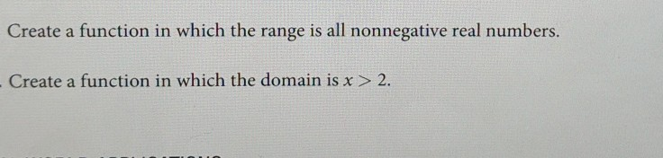 Solved Create a function in which the range is all | Chegg.com