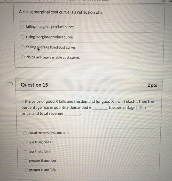 Solved Question 17 2 pts For a certain good, when price | Chegg.com