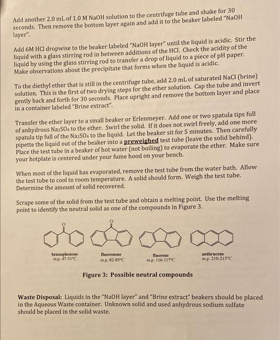 Solved Experiment 8 AcidBase Extraction Adapted from "Use
