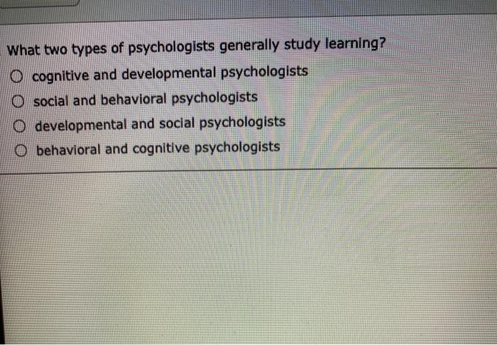 Solved 2. Which of the following topics would a cognitive | Chegg.com