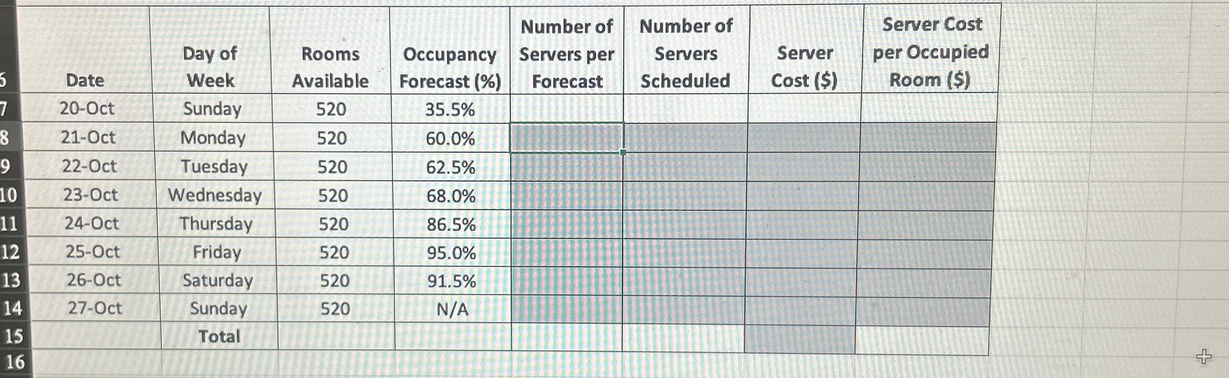 \table[[Date,\table[[Day | Chegg.com
