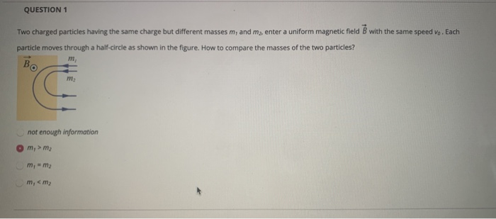 Solved QUESTION 1 Two charged particles having the same | Chegg.com