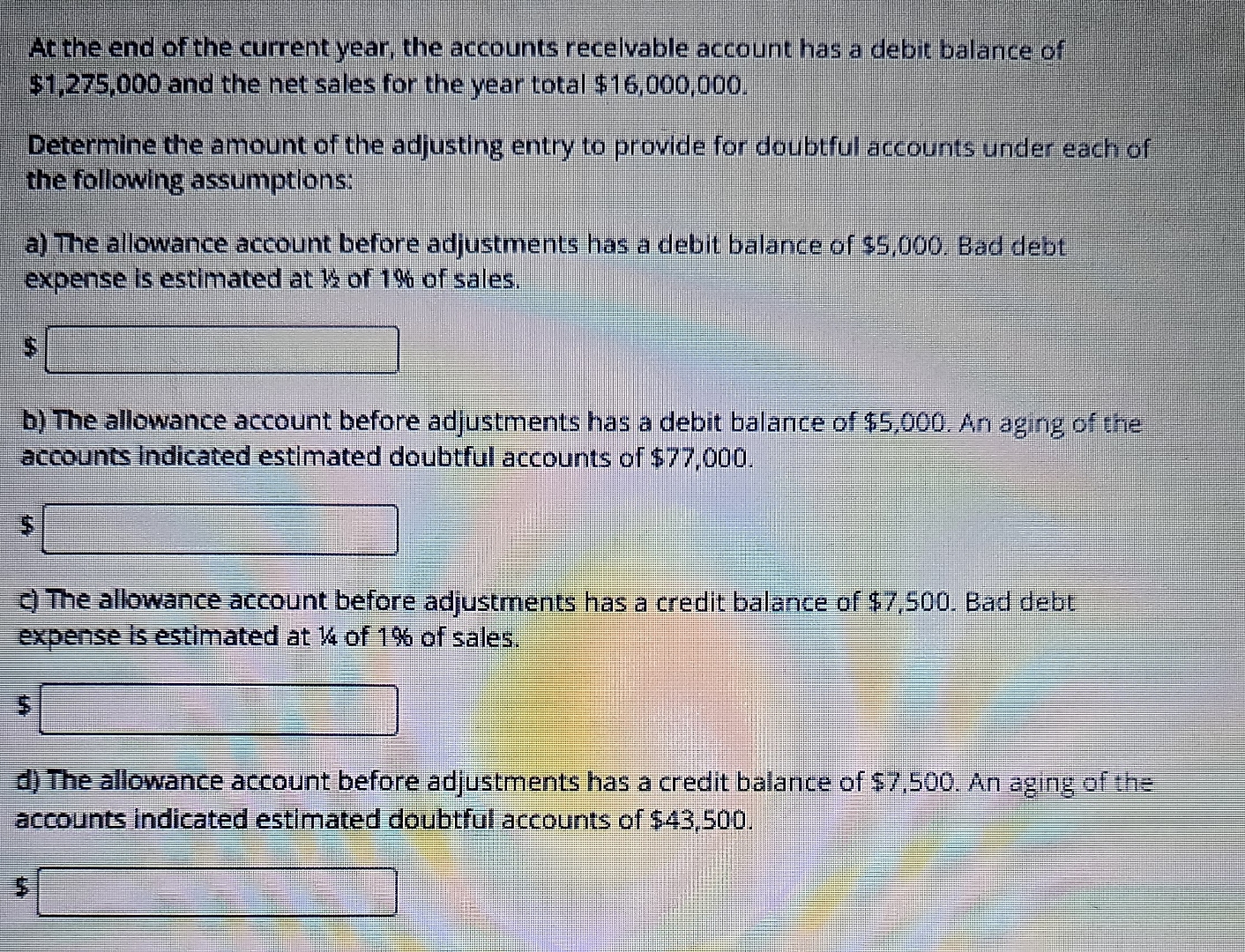 Solved At the end of the current year, the accounts | Chegg.com