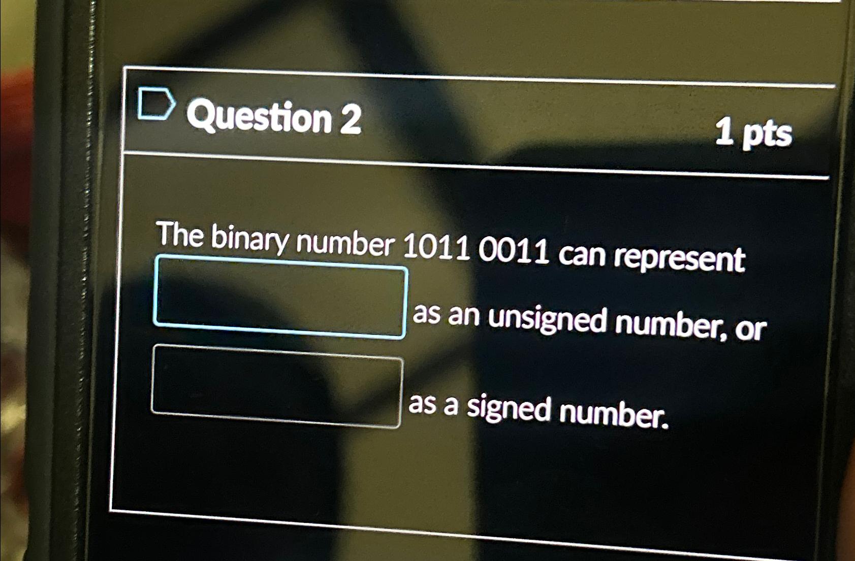 Solved Question 21ptsThe Binary Number 10110011 ﻿can | Chegg.com