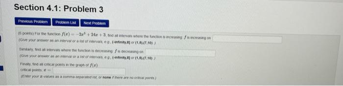 Solved Section 4.1: Problem 3 Previous Problem Problem List | Chegg.com