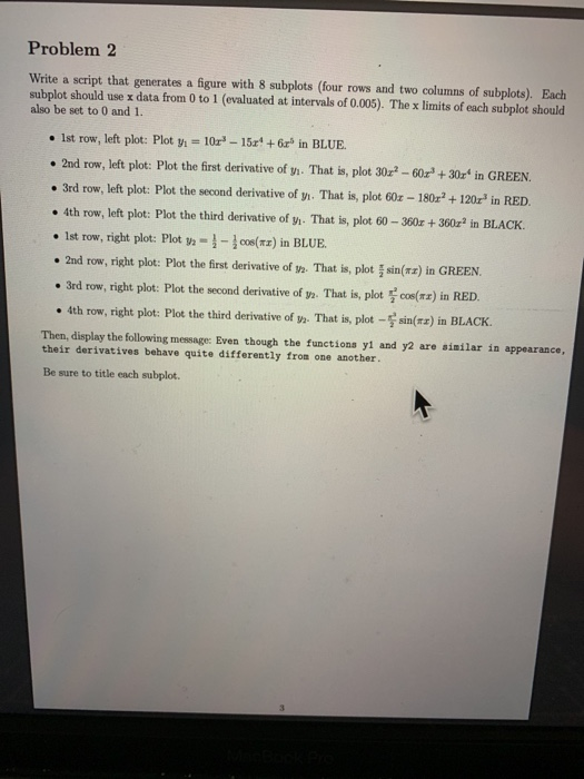 Solved Problem 2 Write a script that generates a figure with | Chegg.com