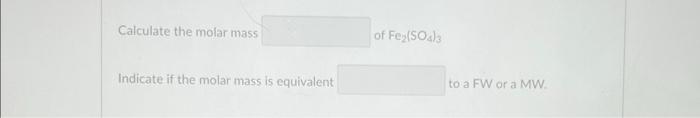 calculate the molar mass of fe2 so4 3
