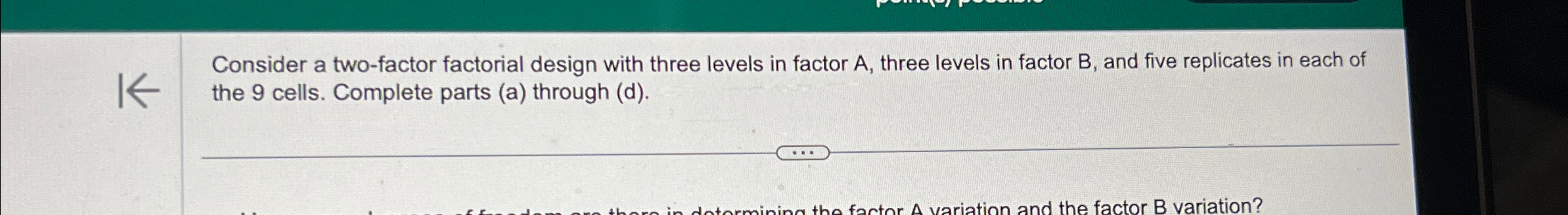 Consider A Two-factor Factorial Design With Three | Chegg.com