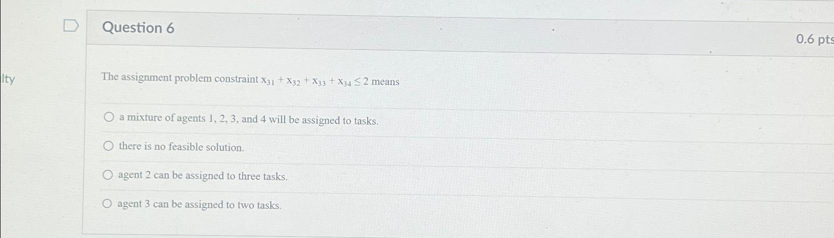 assignment problem constraint