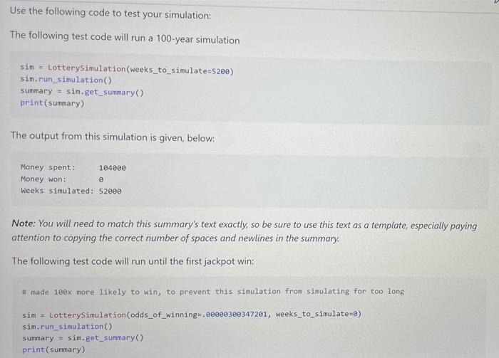 Solved Part 2 In lottery.py, write a simple Monte Carlo | Chegg.com