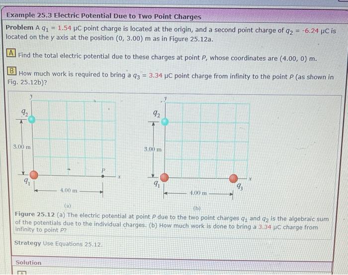Solved Example 25.3 Electric Potential Due to Two Point | Chegg.com
