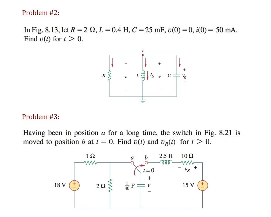 Solved Problem 2 In Fig 8 13 Let R 212 L 0 4 H C Chegg Com