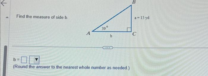 Solved Find The Measure Of Side B. AAAAA! A 39° *** B B | Chegg.com