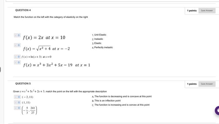 Match the function on the left with the category of | Chegg.com