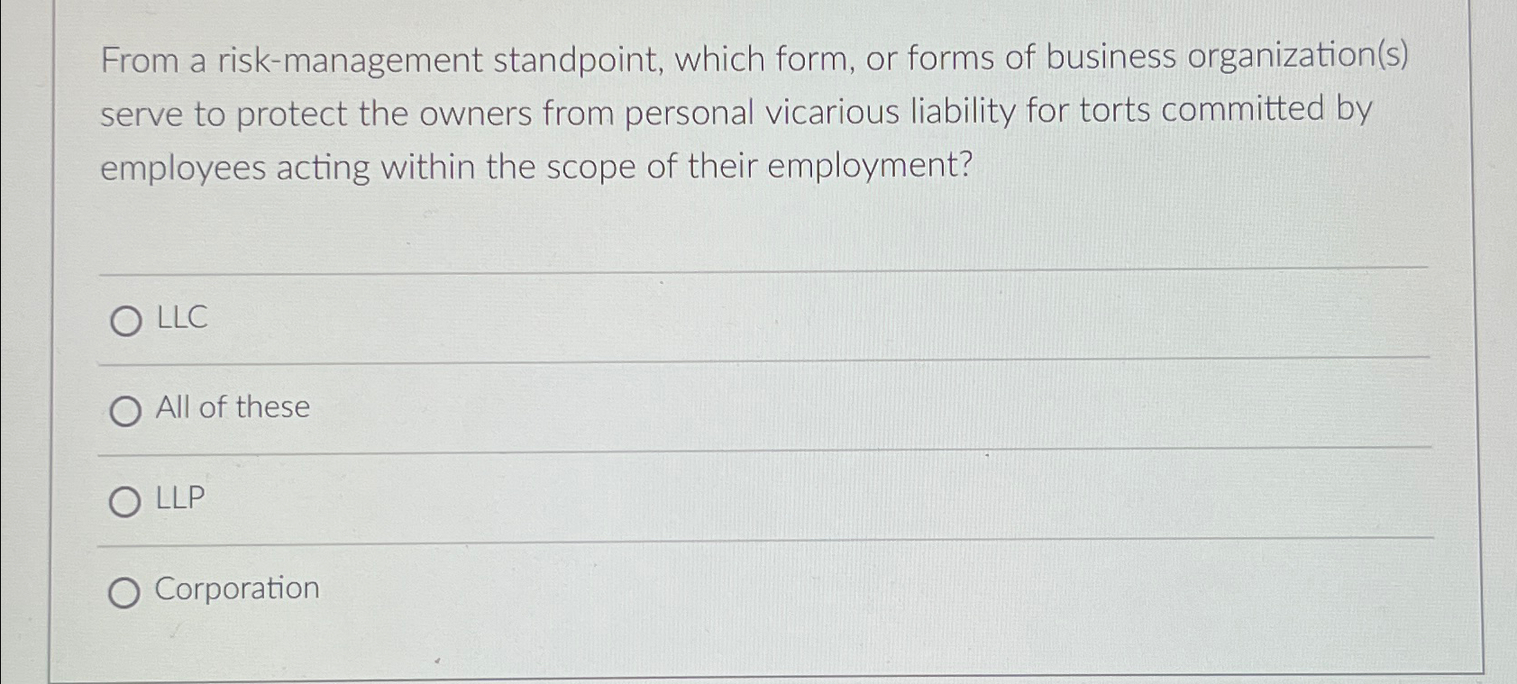 Solved From a risk-management standpoint, which form, or | Chegg.com