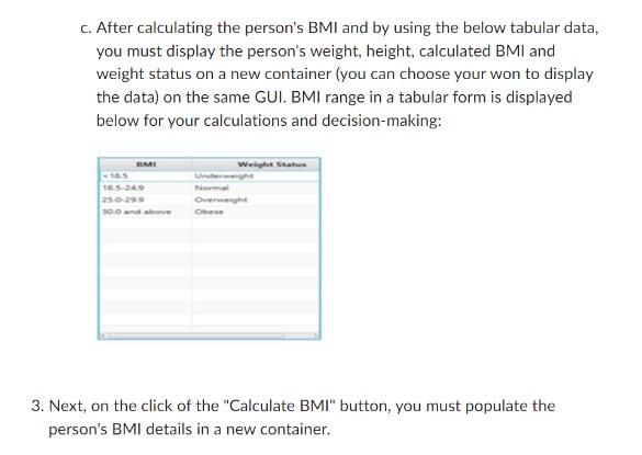 Solved 2. Using JavaFX to create a BMI Calculator: a. Create | Chegg.com